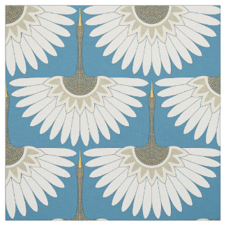 Art Deko Krane blau Stoff