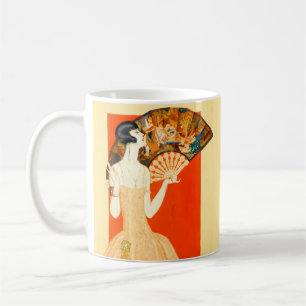Art Deko Lady mit Ventilator Kaffeetasse