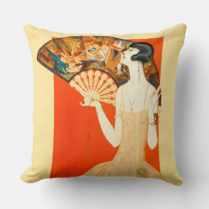 Art Deko Lady mit Ventilator Kissen