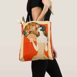 Art Deko Lady mit Ventilator Tasche