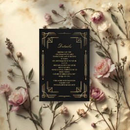 Art Deko Luxus-Hochzeitskarte Begleitkarte