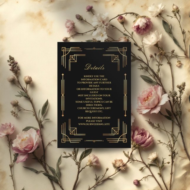 Art Deko Luxus-Hochzeitskarte Begleitkarte (Von Creator hochgeladen)