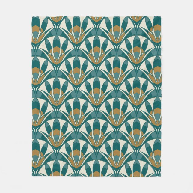 Art Deko nahtlose abstrakte Blumenmuster. Dekorati Fleecedecke (Vorderseite)