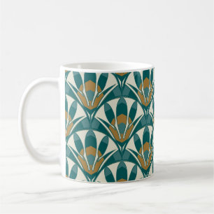 Art Deko nahtlose abstrakte Blumenmuster. Dekorati Kaffeetasse