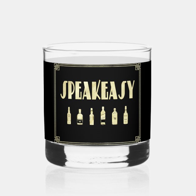 Art Deko rauscht 20's sagenhaftes Verbot Whiskyglas (Vorderseite)