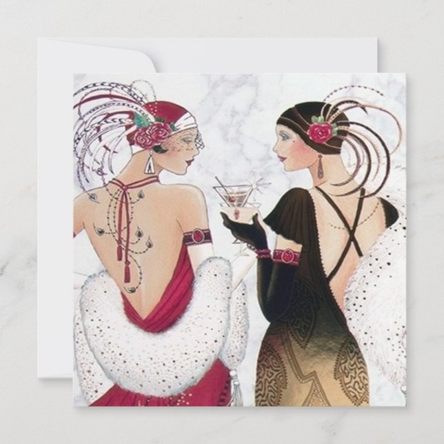 art Deko Retro Vintage Botschaft Weihnachten (Vorderseite)