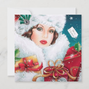 art Deko Retro Vintage Dame Weihnachten