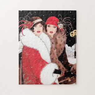 art Deko Retro Vintage Weihnachtsfrauen