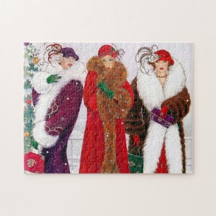 art Deko Retro Vintage Weihnachtsfrauen
