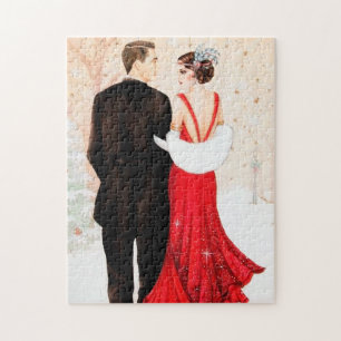 art Deko Retro Vintage Weihnachtspaar