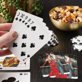 Art Deko Retro Weihnachtspaar Spielkarten