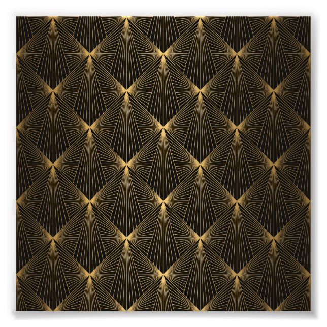 Art Deko,schwarzes Gold,schick,elegant,elegant,ele Fotodruck (Vorne)