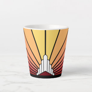 Art Deko Sonne im Morgengrauen Latte Tasse