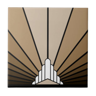 Art Deko Sonne in Bräune Fliese