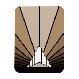 Art Deko Sonne in Bräune Magnet