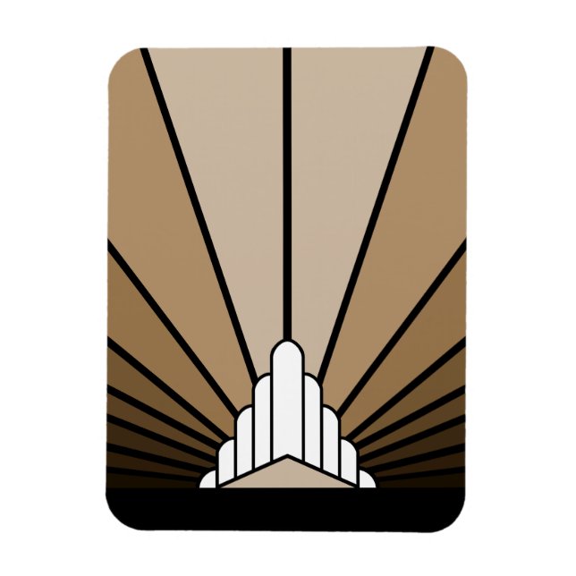 Art Deko Sonne in Bräune Magnet (Vertikal)