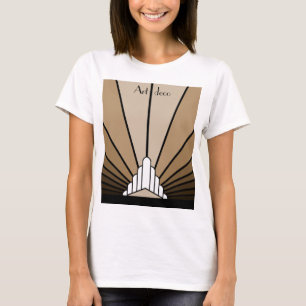 Art Deko Sonne in Bräune T-Shirt