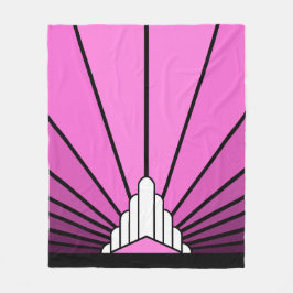 Art Deko sonne in pink Fleece Blankon