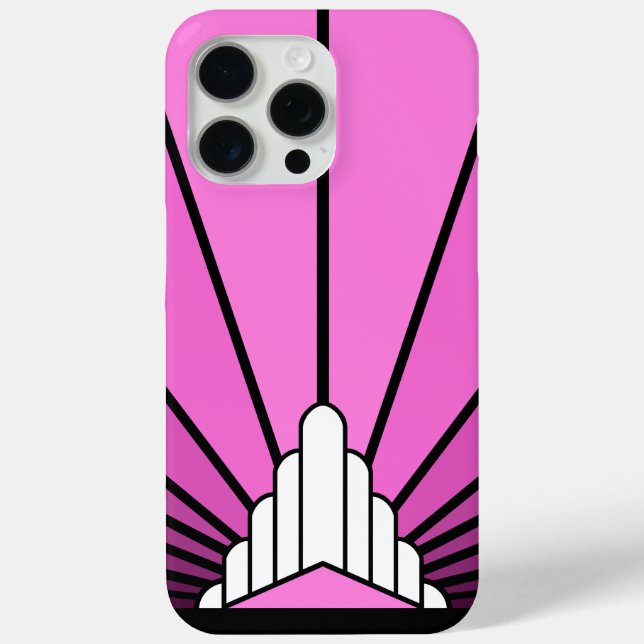 Art Deko Sonne pink Case-Mate iPhone Hülle (Rückseite)