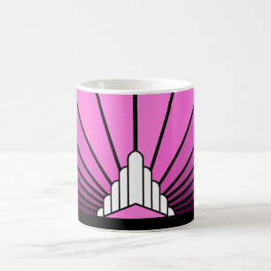 Art Deko Sonne pink Kaffeetasse