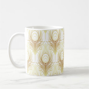 Art Deko Stil geometrische nahtlose Muster in schw Kaffeetasse