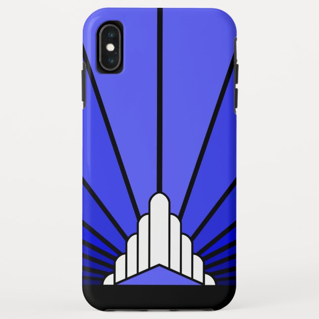 Art Deko sun in blue iPhone / iPad case (Rückseite)