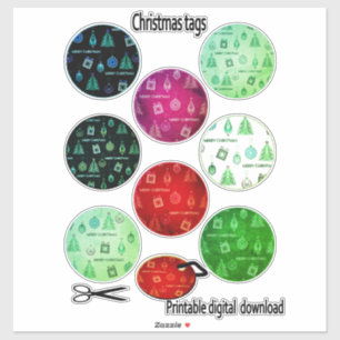 Art Deko Vintage Retro-Stil Design Baum-Geschenkbo Aufkleber