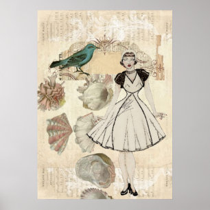 Art Deko Vogelskripte reißen große Gatsby-Girl