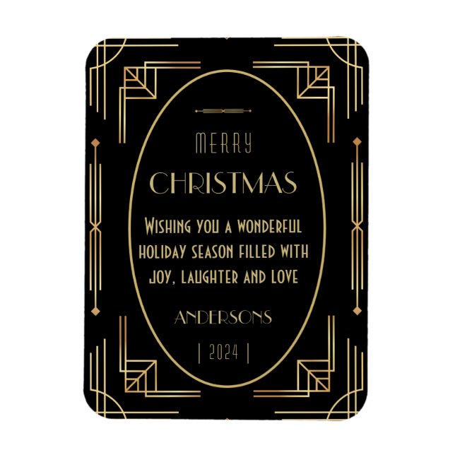 Art Deko Weihnachtsfeiertage Foto Magnet (Vertikal)