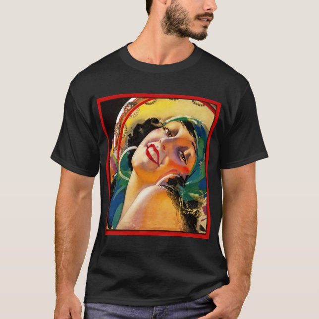 Art Deko zeichn eines Flappers T-Shirt (Vorderseite)