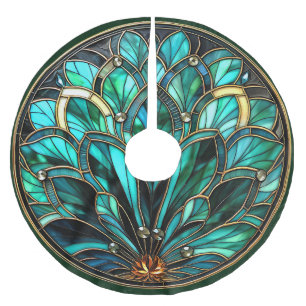 Art Dékor Hartglas Grün Türkis Gold Polyester Weihnachtsbaumdecke