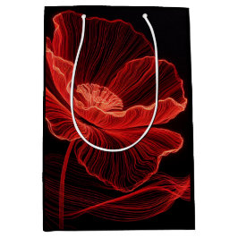 Art der Red Poppy Line Mittlere Geschenktüte