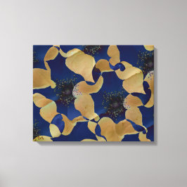 Art des Blumenmusters in Beige und Blau/Blume Leinwanddruck