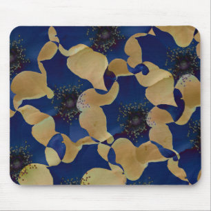 Art des Blumenmusters in Beige und Blau/Blume Mousepad