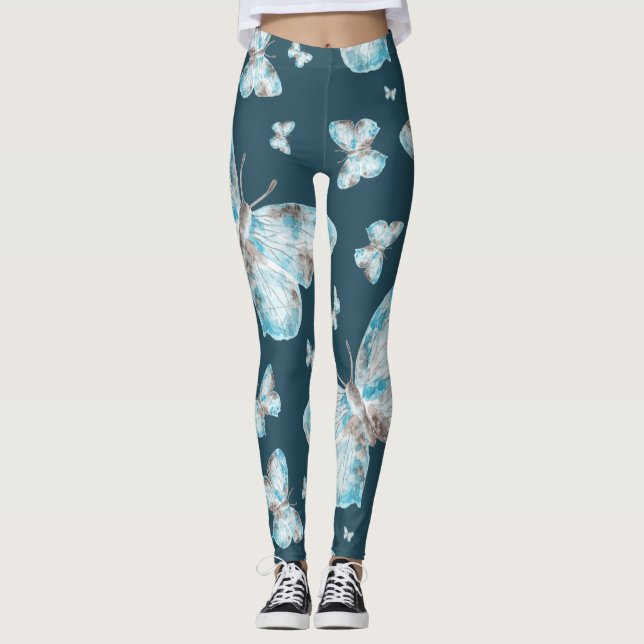 Art des Butterfly-Handdrucks Leggings (Vorderseite)