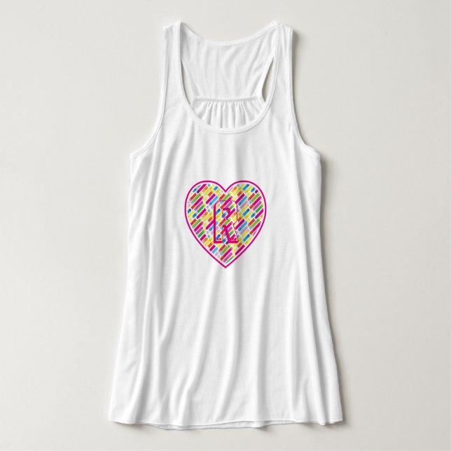 Art des Mongram Rainbow Diagonal Lines Tank Top (Design Vorderseite)