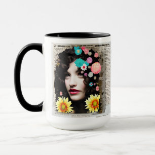 Art des Papierstapels   Frauen und Blume Tasse
