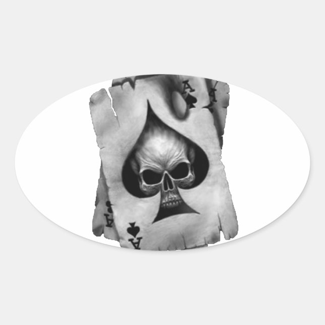 Art des Schädels Ovaler Aufkleber (Vorderseite)