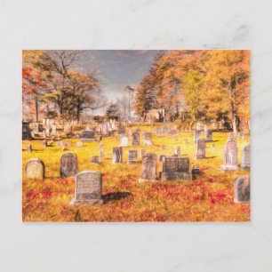 Art des schlafenden Hollow-Friedhofs Postkarte