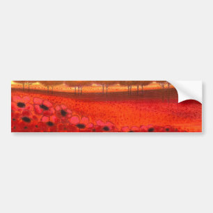 Art Design "Red Flowerfield" a dream of Landscape Autoaufkleber