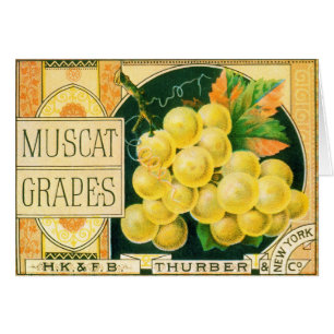 Art d'étiquette de caisse de fruits vintage, raisi