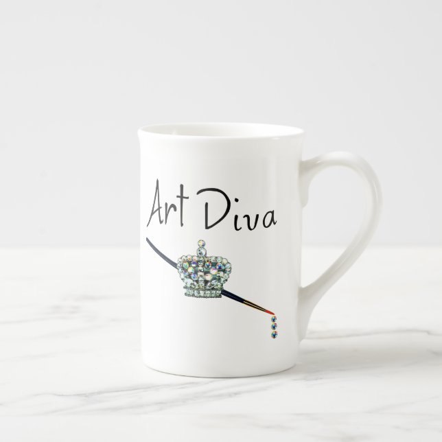 "Art Diva" Knochen-China-Tasse Prozellantasse (Rechts)