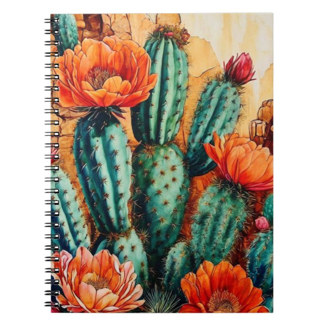 Art du désert | Cactus à fleur | Journal carnet (Devant)