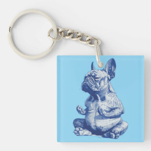 Art du Zen Bulldog en position de méditation