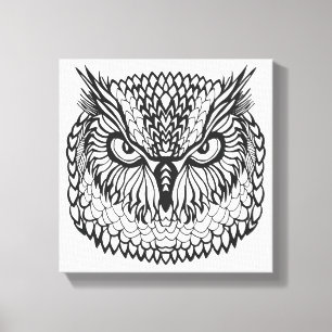 Art-Eagle-Eulen-Kopf 6 Leinwanddruck