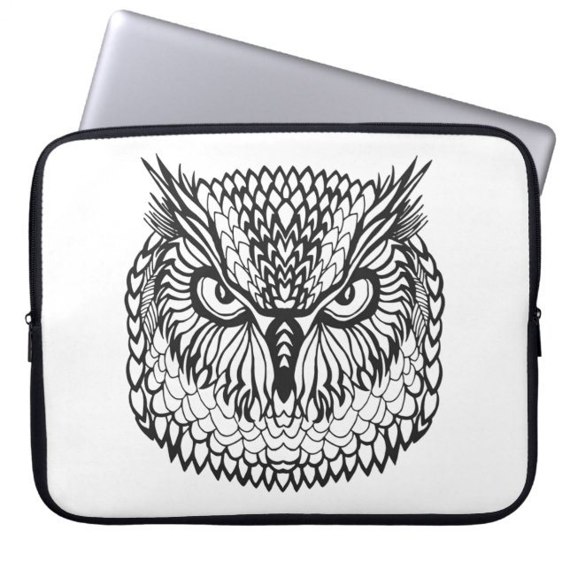 Art-Eagle-Eulen-Kopf Laptopschutzhülle (Vorderseite)