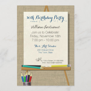 Art Easel Zeichnend Party Einladung