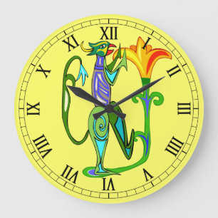 Art Égyptien Avec Fleur Lotus Horloge Numérique Ro