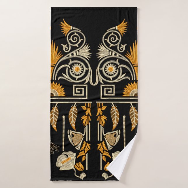 Art égyptien traditionnel frontière d'or créer mai (Serviette de bain)