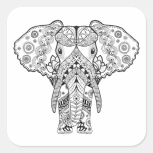 Art-Elefant Quadratischer Aufkleber